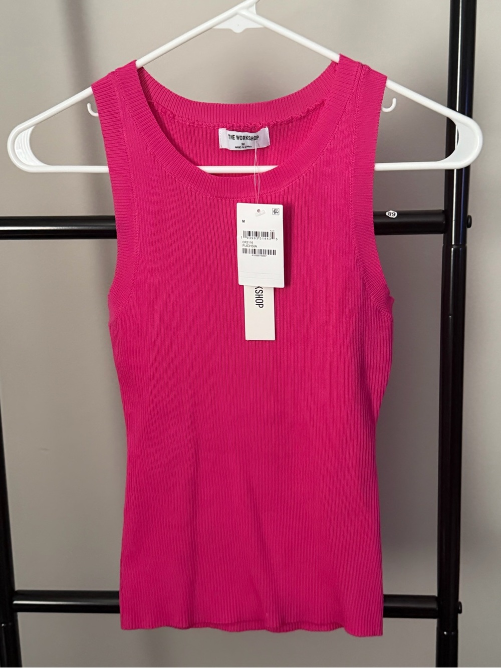 The Workshop Pink Ribbed Tank Top Size M NWT